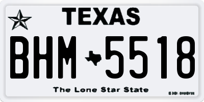 TX license plate BHM5518