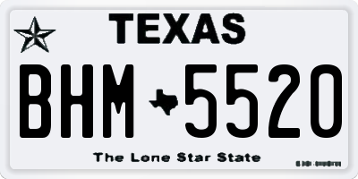 TX license plate BHM5520