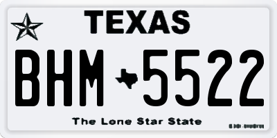 TX license plate BHM5522