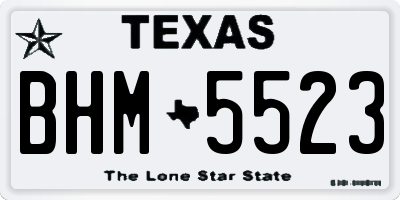 TX license plate BHM5523
