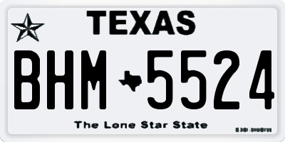 TX license plate BHM5524