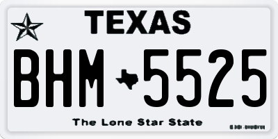 TX license plate BHM5525