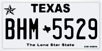 TX license plate BHM5529