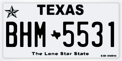 TX license plate BHM5531