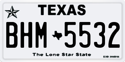 TX license plate BHM5532