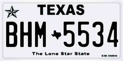 TX license plate BHM5534