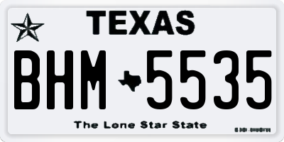 TX license plate BHM5535