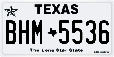 TX license plate BHM5536