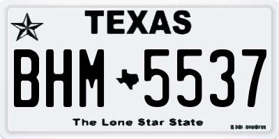 TX license plate BHM5537