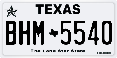 TX license plate BHM5540