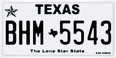 TX license plate BHM5543