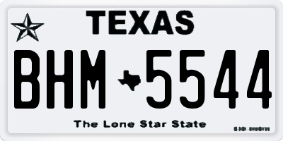TX license plate BHM5544