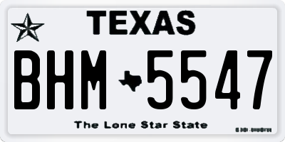 TX license plate BHM5547