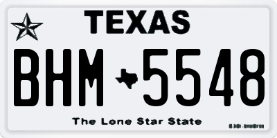 TX license plate BHM5548
