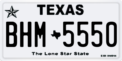 TX license plate BHM5550