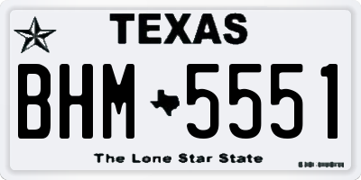 TX license plate BHM5551