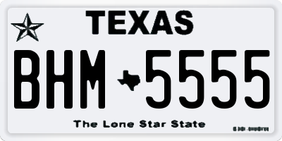 TX license plate BHM5555
