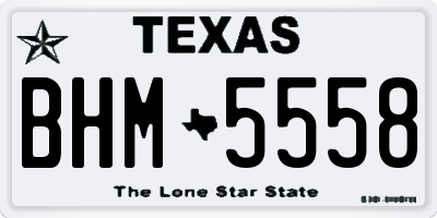 TX license plate BHM5558