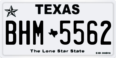 TX license plate BHM5562