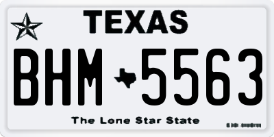 TX license plate BHM5563
