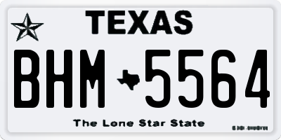 TX license plate BHM5564