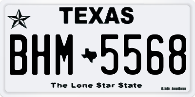 TX license plate BHM5568