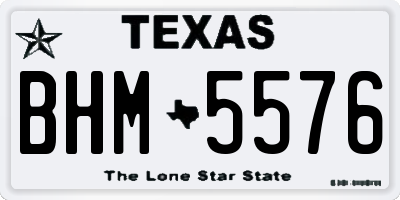 TX license plate BHM5576
