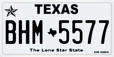 TX license plate BHM5577