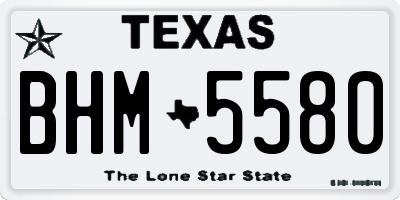 TX license plate BHM5580