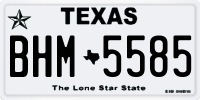 TX license plate BHM5585