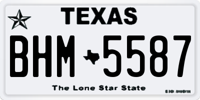 TX license plate BHM5587