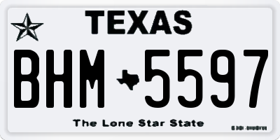 TX license plate BHM5597