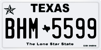 TX license plate BHM5599