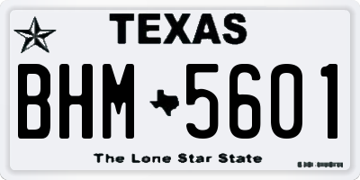 TX license plate BHM5601