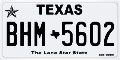 TX license plate BHM5602