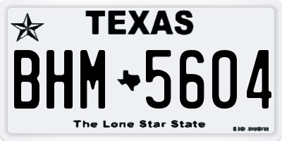 TX license plate BHM5604