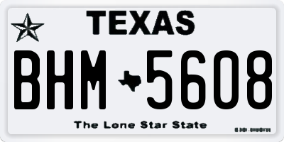 TX license plate BHM5608