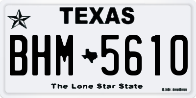 TX license plate BHM5610
