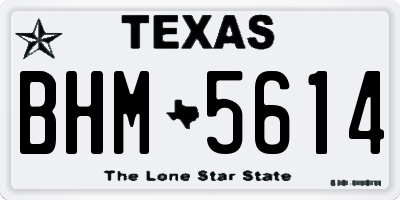 TX license plate BHM5614