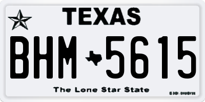 TX license plate BHM5615