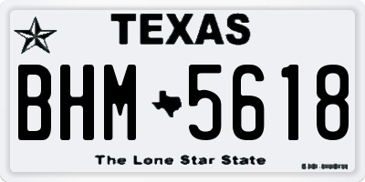 TX license plate BHM5618