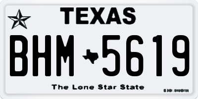 TX license plate BHM5619