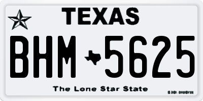 TX license plate BHM5625