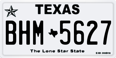 TX license plate BHM5627