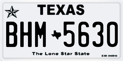 TX license plate BHM5630