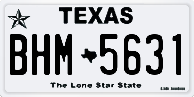 TX license plate BHM5631