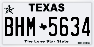 TX license plate BHM5634