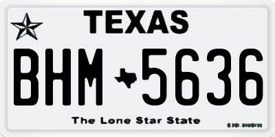 TX license plate BHM5636