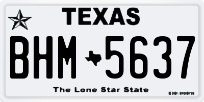 TX license plate BHM5637