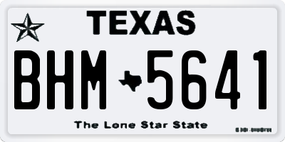 TX license plate BHM5641